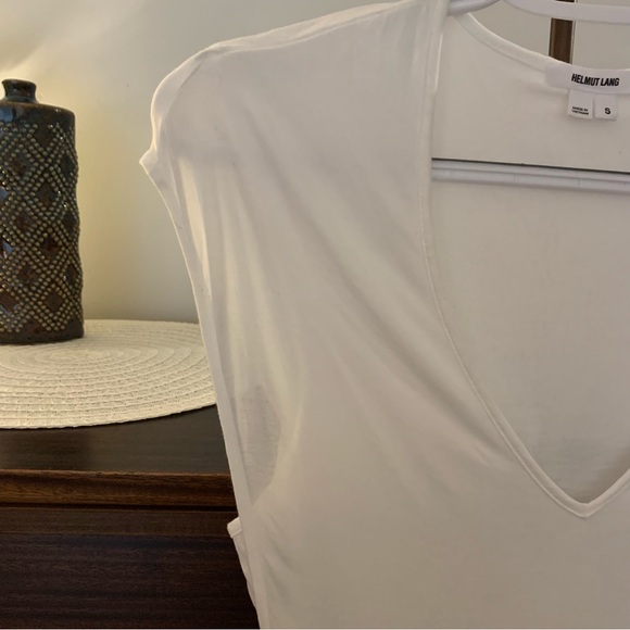 Helmut Lang Twist Back White Tank Top, Size Small - Picture 4 of 14